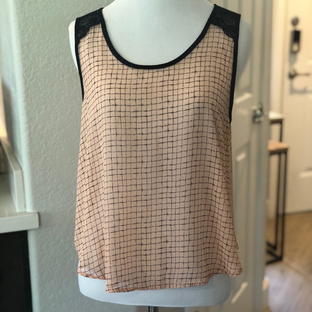 Pink and black tank